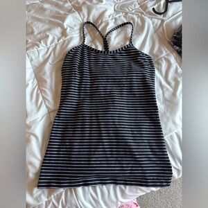 Lululemon size 8 Striped Black and White Women's Tank Top